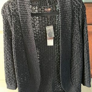 Women's laced  open (no buttons) cardigan
